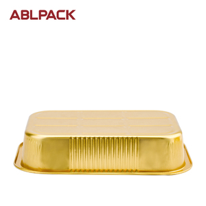 ภาชนะอบชีสเค้กแบบใช้แล้วทิ้ง ABL PACK ขนาด 1050 มล. 35 ออนซ์ สีดำทอง ทำจากอลูมิเนียมฟอยล์ สำหรับบริการอาหารบนเครื่องบิน - Product Image 5