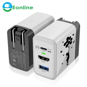 EONLINE 3D GaN 65W Dock for Switch GaN fast charger Portable TV Docking Station 4K HD-compatible for Laptops iPad Phone