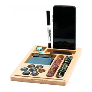 Plateau et boîte à dés en bambou pour jeux de table RPG Dungeons & Dragons - Product Image 3