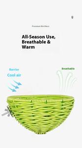 Per tutte le stagioni utilizzare la vite naturale intrecciata nido di uccelli-capanna in Rattan a prova di masticazione per piccioncini e calici - Product Image 6