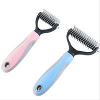 Outil de débosselage pour animaux de compagnie, Double face en acier inoxydable, brosse de fourrure pour animaux de compagnie, peigne, 1 pièce
