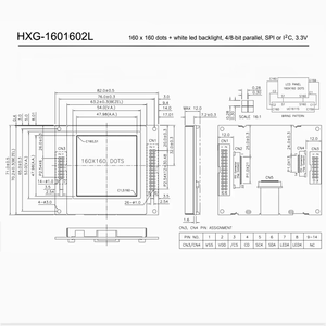 Mô-đun hiển thị <span class=keywords><strong>LCD</strong></span> trắng 160x160 chấm với đèn nền LED, logic 3V, điện áp lái 16.8V - Product Image 5