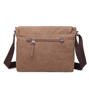 Op maat gemaakte vintage canvas schoudertas/crossbody tas voor heren, geschikt voor alle seizoenen, OEM/ODM ondersteund, effen patroon <span class=keywords><strong>XXN</strong></span> - Product Image 6