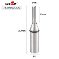 Fraise à trois dents droites Inspur TIDEWAY TCT pour rainurage, découpe, finition et gravure