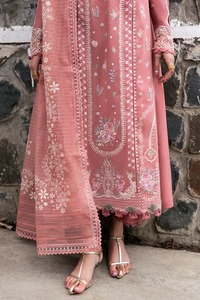 Tela de algodón sin coser con bordado y dupatta de gasa bordada - Product Image 3