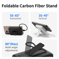 Batería Externa Personalizada de 10000 mAh, Inalámbrica, con Pantalla Digital y Soporte Magnético, Carga Rápida, Cable Integrado