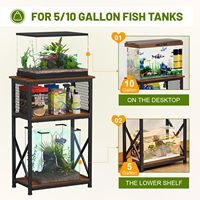 3-stufiger, robuster Aquariumständer mit Ablageflächen für 5-10 Gallonen Becken, Metallrahmen