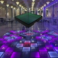 Plancher de danse LED DJ de haute qualité 15W RGBW IP55 étanche DMX512 activé par le son, installation facile, design matriciel portable pour scènes