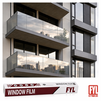 Película Solar para Ventanas, Película para Ventanas de Edificios con Efecto Espejo, Rechazo de Rayos UV del 99%, Bloqueo de Infrarrojos del 70%+, Privacidad con Efecto Espejo Unidireccional, Tinte Solar
