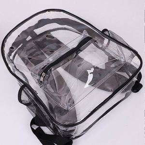 Sac à dos transparent en PVC imperméable pour sports de plein air, stades, concerts et voyages de loisirs - Sac d'étudiant unisexe avec bretelles à coussin d'air - Product Image 2