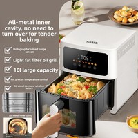 Friteuse électrique à air chaud et micro-ondes tout-en-un, grande capacité, multifonctionnelle, contrôle tactile intelligent automatique, antiadhésive