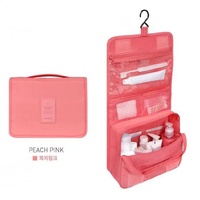 Sac de toilette pliable de voyage de différentes couleurs, sac de lavage de toilette portable suspendu pour voyage
