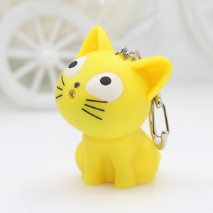 Porte-clés chat Kawaii lumineux LED avec son, porte-clés chat en carton avec son miaou~ Porte-clés <span class=keywords><strong>Simon</strong></span>'s Cat, vente chaude - Product Image 3