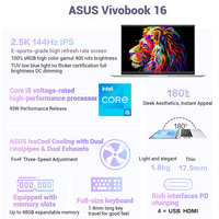 Untuk Laptop Vivobook16 Intel Core I5-13420H Layar IPS 16 inci 2.5K 16GB DDR5 1TB SSD Laptop Bisnis