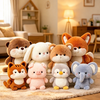 Peluche mignonne en forme de petit sac de haricots, compagnon de bureau adorable personnalisé, peluches fabriquées à la main en usine, mascotte en peluche panda et raton laveur