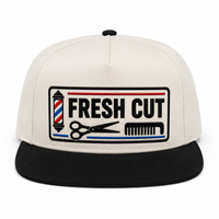 Casquette Snapback Unisexe Réglable en Toile de Coton à 6 Panneaux à Visière Plate avec Patch Barber Signboard, pour Commandes en Gros, Adaptée aux Quatre Saisons, Vente en Gros