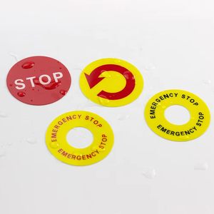 Tùy chỉnh dừng khẩn cấp thiết bị cơ khí offon Vòng PVC không thấm nước Logo cảnh báo Sticker - Product Image 4