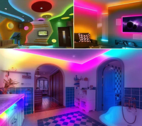 Rgb Strip Led, lampu Diode pita Led fleksibel ruang dinding 12V 10M 5 meter 5050 Smd 18/30/60 Led/M untuk dekorasi kamar rumah