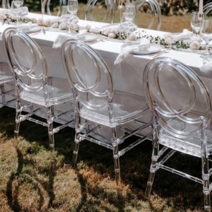 Silla Chiavari de resina duradera de alta calidad, transparente, cristal real, boda, para Hotel Fénix, salón, comedor, sala de estar - Product Image 1