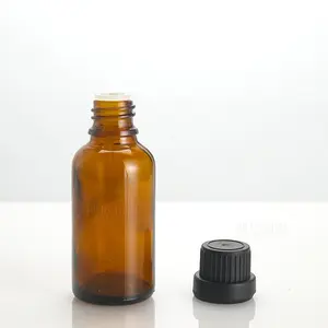 Amber botol penetes pengurang minyak esensial bentuk bulat 10mls dengan tutup anti rusak kosmetik