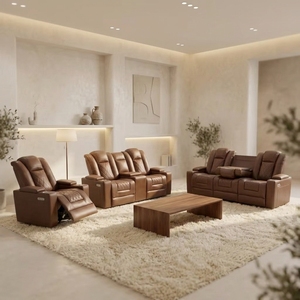 Sofá Reclinable Chesterfield de Cuero Multifuncional Moderno con Portavasos y Almacenamiento Oculto para Comodidad y Estilo en la Habitación de Huéspedes - Product Image 2