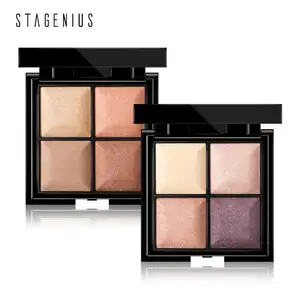 STAGENIUS Glitter Eyeshadow 4Colors Bake Shadow Palette Top Quality Pigmented Makeup Eye Shadow