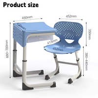 Ensemble de bureau d'étude ergonomique pour étudiant, chaise réglable en hauteur pour bureau, salle de classe, école, ensemble de mobilier scolaire