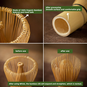 แปรงชาเซ็นไม้ไผ่คุณภาพสูง ทำด้วยมือ สำหรับตีผงชาเขียวแบบญี่ปุ่น  สามารถปรับแต่งโลโก้ได้ - Product Image 3