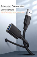 Mindpure USB 3.0 mâle-femelle Extension PVC tresse câble de transfert de données pour téléphone portable disque dur décodeur manuscrit Pad