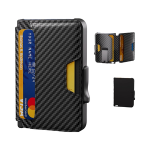 <span class=keywords><strong>Adele</strong></span> Người Đàn Ông Của Cổ Điển Tối Giản Mỏng RFID Chặn Nhỏ Gọn Sợi Carbon Chủ Thẻ Tín Dụng Thông Minh Pop Tiền Clip ID Ngắn Gấp - Product Image 1