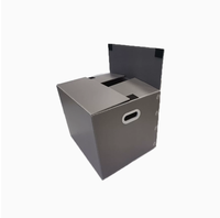 Boîte de rangement rectangulaire à couvercle rabattable en plastique creux, réutilisable, étanche, en plastique ondulé PP, avec poignée, pour déménagement