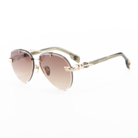 Lunettes de soleil optiques de prescription de marque de luxe unisexe en titane et acétate rétro à la mode, logo personnalisé de haute qualité