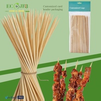Emballages personnalisés imprimés, bâtonnets de barbecue jetables écologiques, brochettes en bambou naturel pour barbecue en plein air, restauration