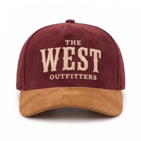 Casquettes de baseball vintage western bicolores en daim avec broderie 3D en relief, logo personnalisé brodé, pour la vente en gros