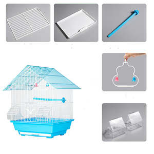 Portatile per interni piccole gabbie per uccelli selvatici di lusso con osservazione di gabbie per pappagalli eco-friendly scatola di plastica vassoio per animali domestici ferro da riproduzione - Product Image 4