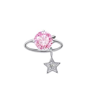 <b>Titanium</b> Alloy Planet Trajectory Earrings With Zircon Star Pendant Lip <b>Studs</b> Ear Cartilage <b>Studs</b> Sparkly Piercing Jewelry - Product Image 5