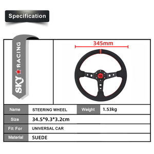 <span class=keywords><strong>Volant</strong></span> de voiture universel en daim de 350mm, 14 pouces, JDM <span class=keywords><strong>Drift</strong></span> Racing Deep Dish, 6 boulons, <span class=keywords><strong>volant</strong></span> Sport avec rouge/bleu/jaune - Product Image 5