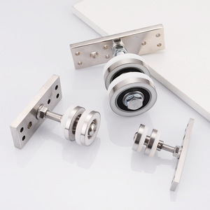 <b>Sliding</b> Door Roller Universal Folding Hanging Silent Nylon Wheels Stainless Steel for Bedroom Kitchen Partition Door Hardware - Product Image 4