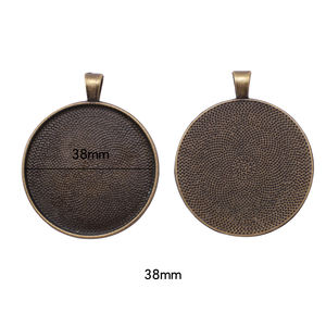 Zhubi 라운드 유리 카보 숑 금속 트레이 베젤 공백 아연 합금 펜던트 기본 비즈 보석 만들기 DIY 팔찌 매력 - Product Image 5