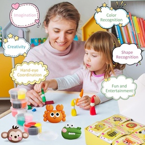 Kit d'argile sèche <span class=keywords><strong>à</strong></span> l'air pour enfants <span class=keywords><strong>pâte</strong></span> <span class=keywords><strong>à</strong></span> <span class=keywords><strong>modeler</strong></span> magique ultra légère et douce 12 boîtes ensemble d'argile modèle animal bricolage avec outils de sculpture et tutoriels - Product Image 2