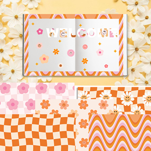 WW021 bahan akun tangan pola aster kecil dua sisi DIY kertas kerajinan buku tempel pembuatan kartu latar belakang - Product Image 6