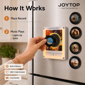 Imán Giratorio Acrílico para Refrigerador con NFC y Luz Nocturna, Reproductor Automático de Música con Arte de Álbumes de BTS para Amantes de <span class=keywords><strong>la</strong></span> Música (9 Canciones) - Product Image 3