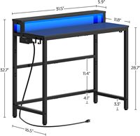 Bureau d'ordinateur compact à 2 niveaux, durable et très vendu, avec station de charge et support pour écran, idéal pour le gaming et le télétravail.