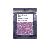 Nouvelles pierres de zircone cubique de forme ronde, taille étoile, 1 mm, 2 mm, 3 mm, couleur bleue, 1000 pièces, pour bijoux, bracelets et bagues