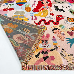 Tapiz tejido de diseño personalizado, Sudadera con capucha, tela <span class=keywords><strong>Karol</strong></span> <span class=keywords><strong>G</strong></span>, manta tejida, tapiz - Product Image 5