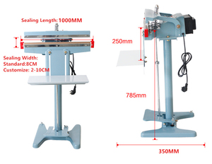 Vertical PFS-1000 Manual Pedal Sealing Machine 1000MM Sealing Length Plastic Bag Film Foot Pedal <b>Impulse</b> Heating <b>Sealer</b> - Product Image 6