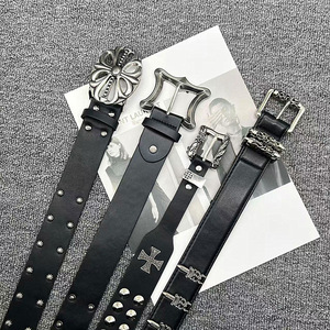 Cintura intrecciata in lega intagliata in stile Cro con fibbia a teschio, design per coppie, ispirata alle celebrità, stile Dark Punk Gothic, da uomo e da <span class=keywords><strong>donna</strong></span> - Product Image 2