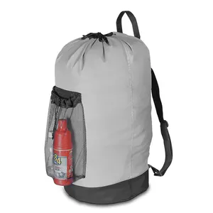 Backpack Laundry Bag, Laundry Backpack with Shoulder Straps and Mesh Pocket Durable Nylon Backpack Clothes Hamper Bag