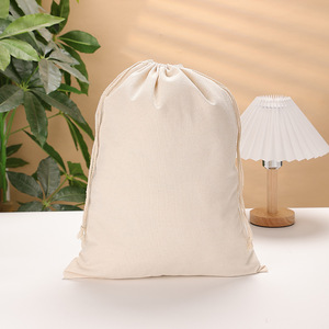 Wholesale Custom Size Eco Friendly Recycled <strong>Plain</strong> Printed Big Cotton <strong>Canvas</strong> Pouch Drawstrings Dust Bags With Rope Logo - Product Image 4