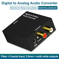Cable de Alimentación USB, Cable de Fibra Óptica Incluido, Convertidor Coaxial de Audio de 3.5, Divisor de Audio Digital a Analógico